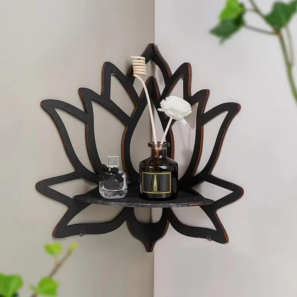 Hollow Aromatherapy Organiser Wall Mounted Corner Shelf New Oil Candle Holder  For Living Room