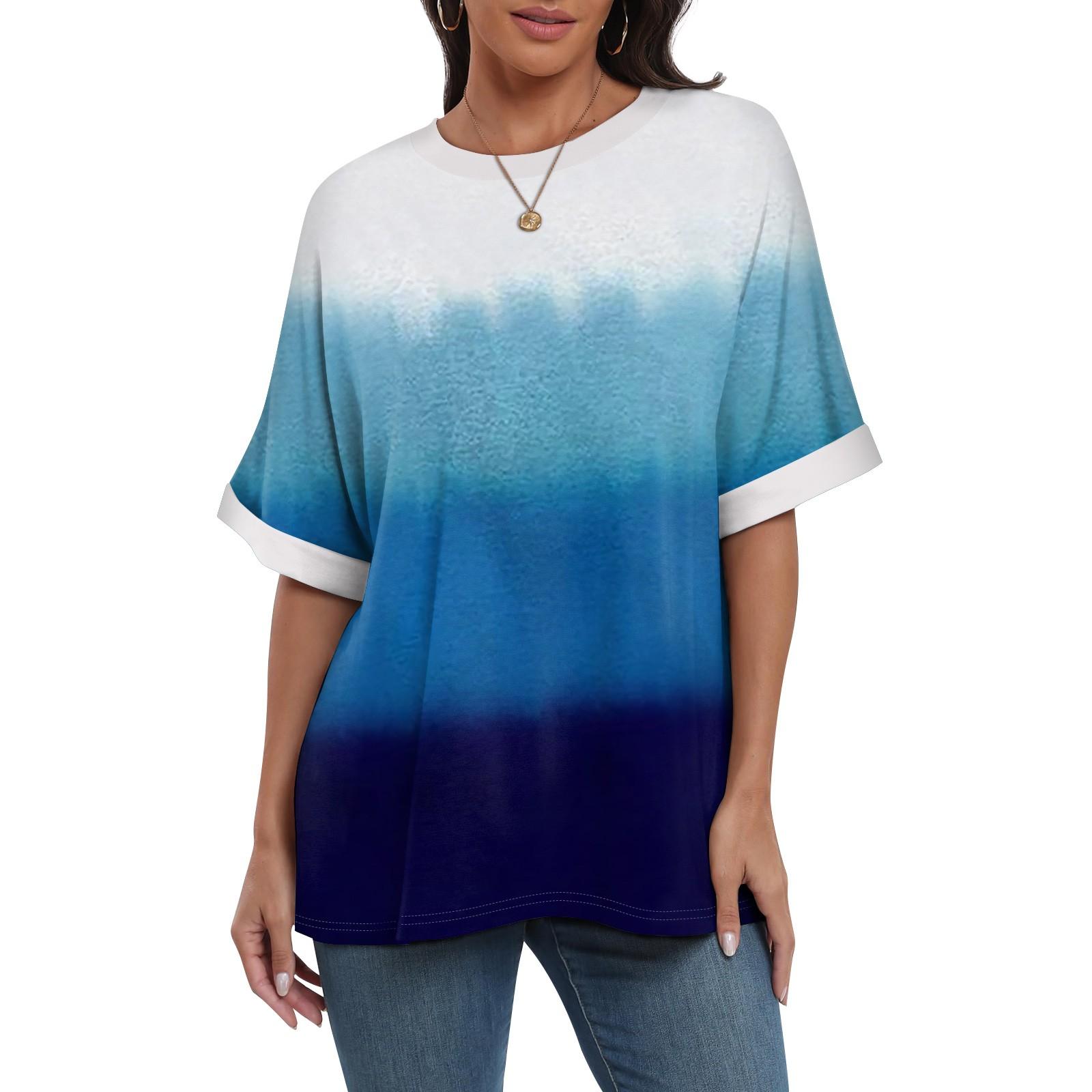 Женская свободная футболка оверсайз с принтом — фото 13