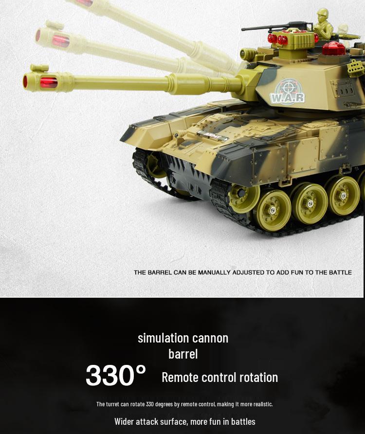 Large RC Parent-Child Tank Battle Toy: Rechargeable, Tracked Off-Road 2.4G Cannon Vehicle