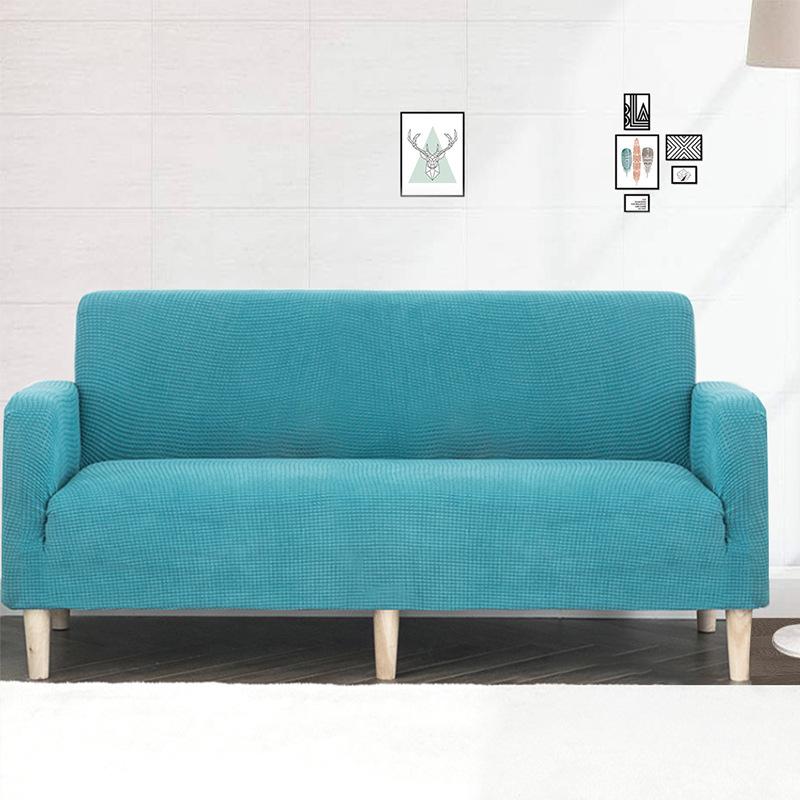 New High Elasticity Sofa Cover Fabric All Season Universal Knitted Sofa Cover Thickened Simple Solid Color Soft and Comfortable