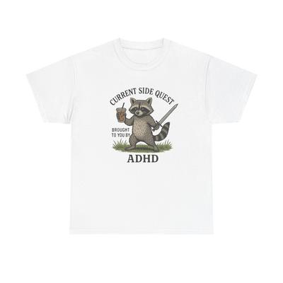T-shirt Graphique Drôle TDAH Quêtes Secondaires Unisexe T-shirt Coton Lourd Cadeau Vintage