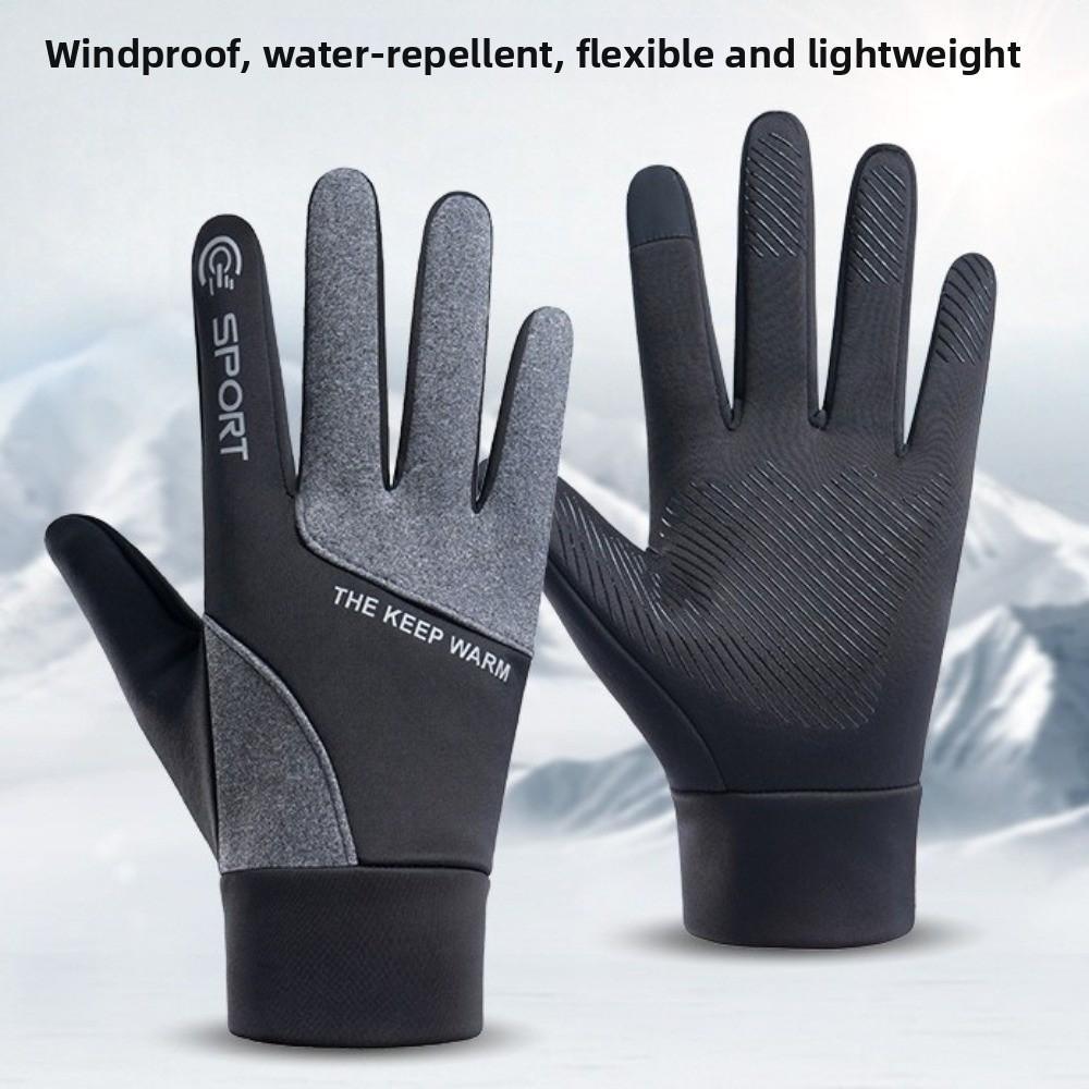 Plush Winter Gloves Touchable Screen Driving Mittens New Skiing Gloves Men