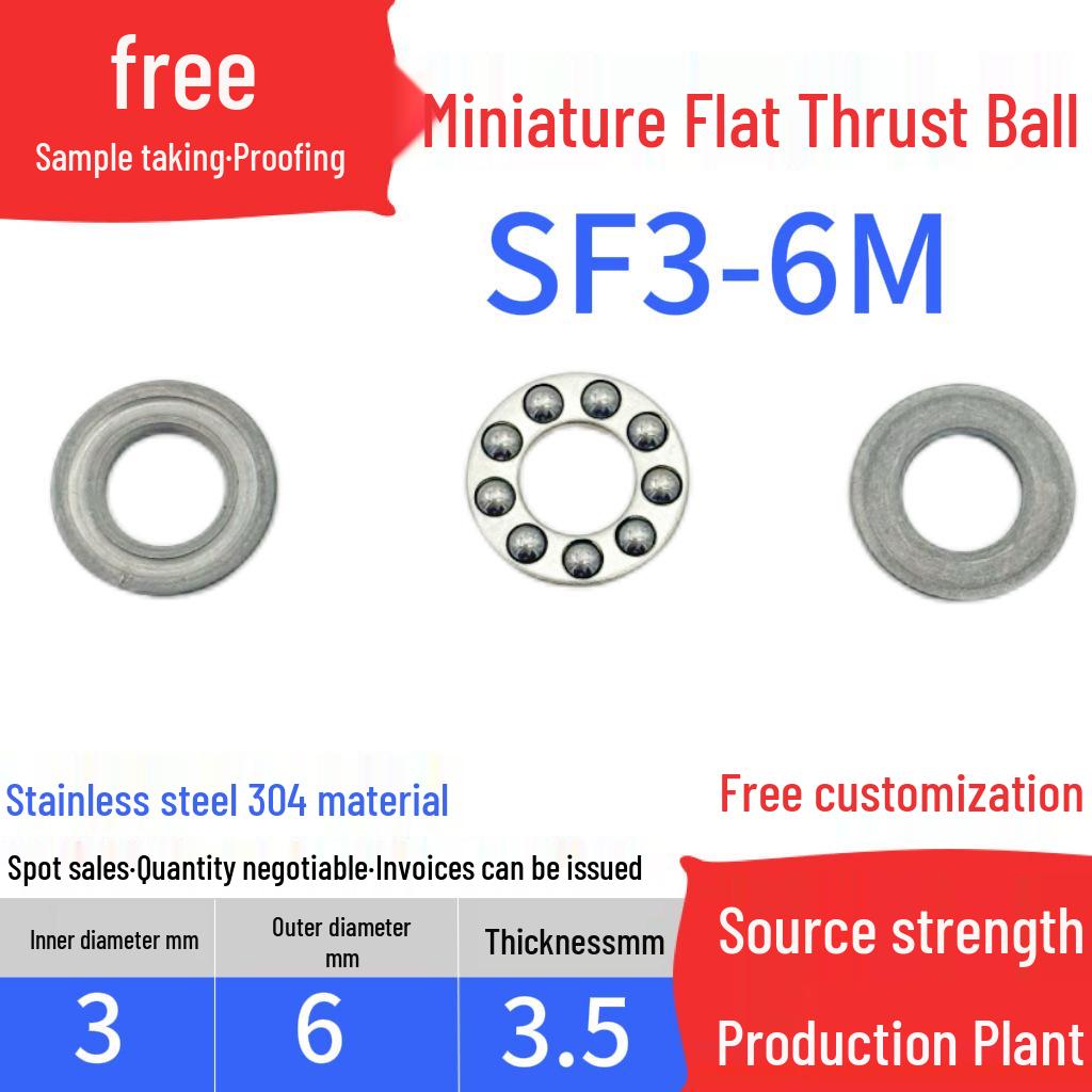 Stainless Steel 304 Miniature Thrust Ball Bearings (ID 2-12mm)