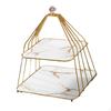 2 Layer Cupcake Stand, Serving Tray Container Pastry Platter Decorative Iron Display Tower for Cakes