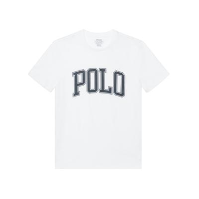 Polo Letter Logo Printed Crew Neck Short Sleeve T-Shirt Men Tops White 710858957-001