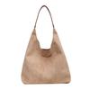 Suede Shoulder Bag Retro Design Large Capacity Crossbody Handbag Adjustable Strap Large Capacity Casual