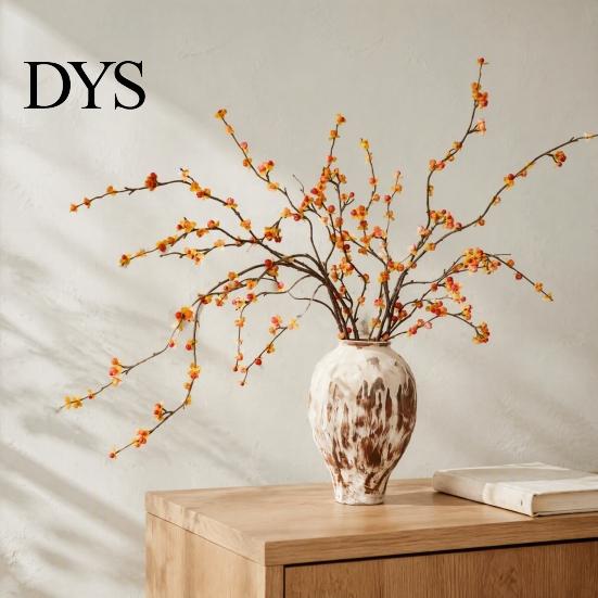 Silk Fall Floral Stems Long Artificial Bittersweet Branches, Berry for Vase, Faux Plants Indoor Decorative Plant Branches Thanksgiving Table