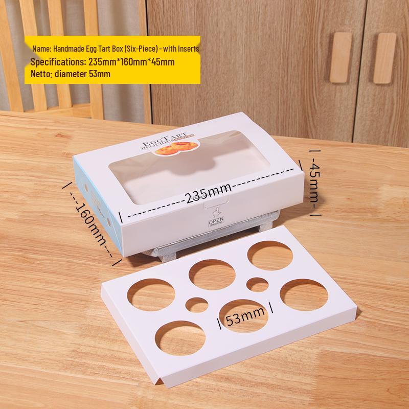 Disposable Portuguese Egg Tart Boxes (2, 4, or 6 Pieces) for Homemade Desserts & Takeaway