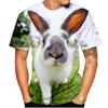 Fashion Cute Rabbit 3D Print T-Shirts Summer Men Short Sleeve Casual Harajuku Tops