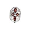 Garnet Statement Ring: Vintage 925 Sterling Silver