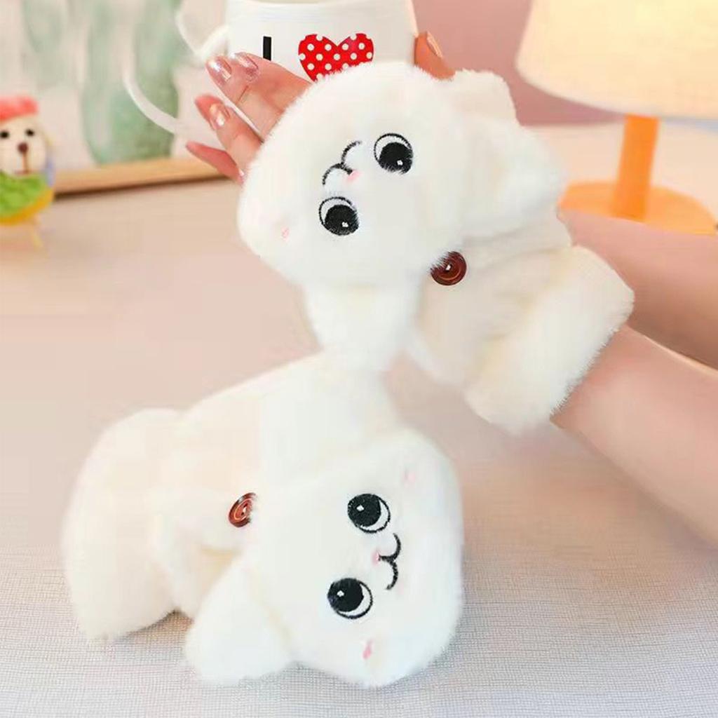 Flap Gloves Imitation     Cat Patterns Thickened Convertible Gloves for Using Smart Devices Writing