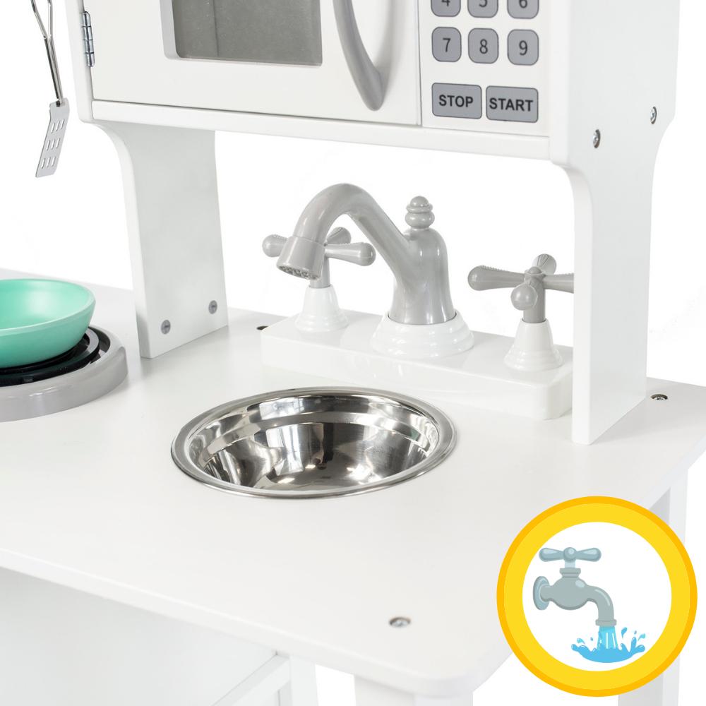 Kitchen microwave large wooden oven for children + accessories