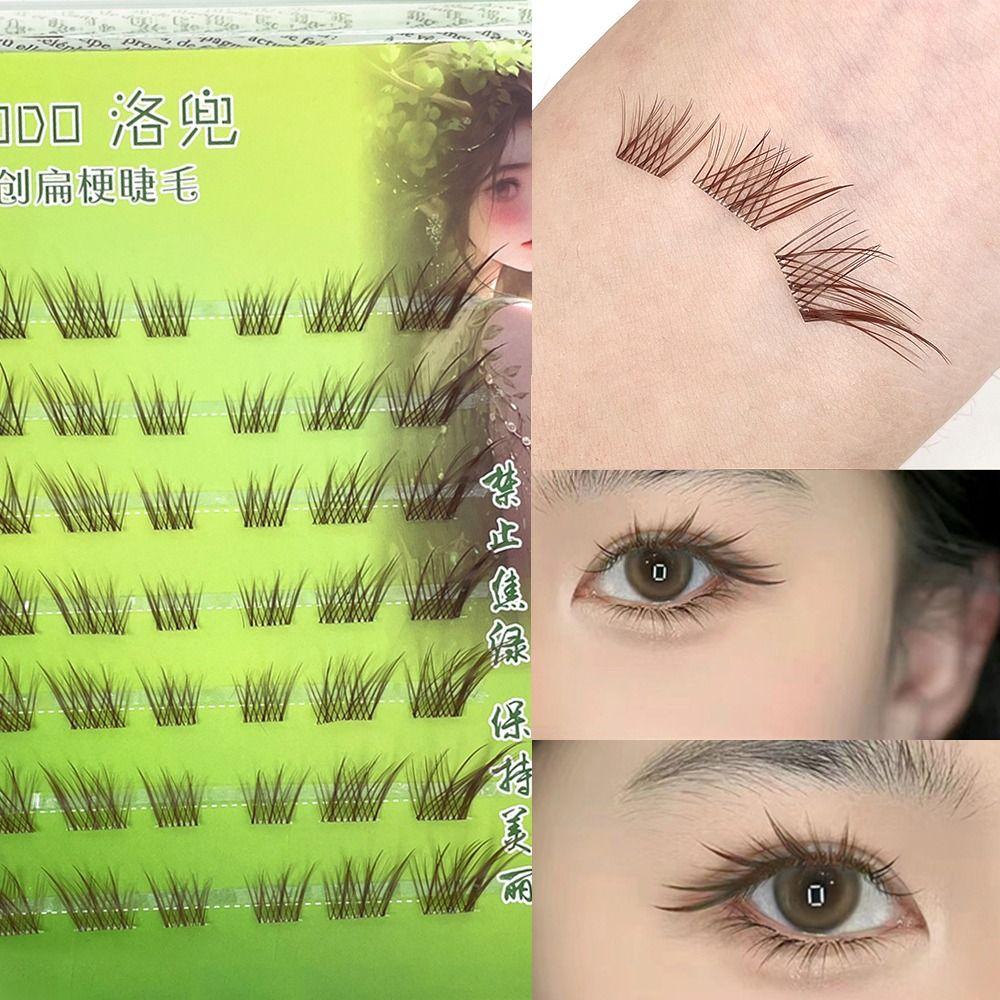 

Natural Brown Lash Clusters 3D Manga Fox Eye Individual Lashes DIY Lash Extensions