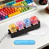 4 Tasten LED Tastatur Schlüsselanhänger Transparent Knackiges Klickendes Tippgefühl Aufleuchtende Tastenkappe Fidget Verschleißfest Mit LED-Licht
