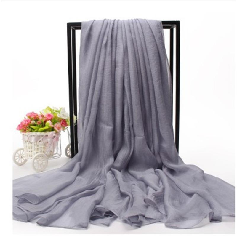 Extra Large Imitation Silk Scarf Solid Color Silk Scarf Seaside Beach Towel Long Spring and Autumn Women's Gauze Scarf Chiffon Scarf Women