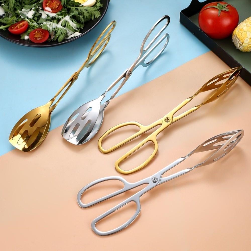 Premium Stainless Steel Salad Tongs Non-Toxic Heat-Resistant Buffet Salad Tongs Catering Utensil Kitchen Serving