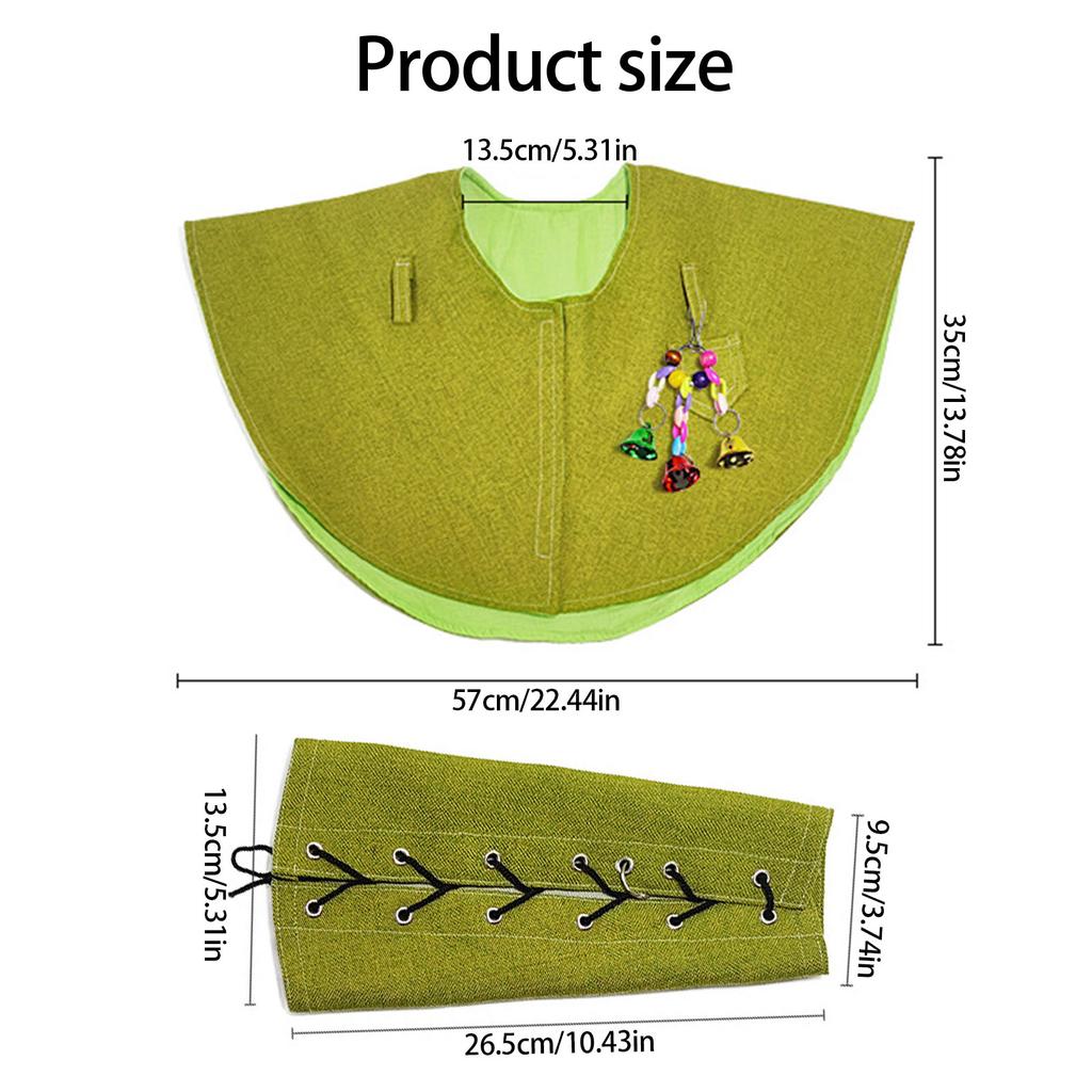Parrot Antiscratch Shoulder Protector Arm Guard Set for Multifunctional Diaper Shawl with Adjustable Size for Bird Fun