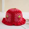 Cappello di lana lavorato a mano a forma di fragola per bambina - Accessorio casual carino, dolce e versatile