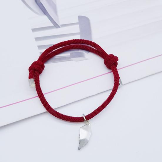 1 Pair Couple Bracelets Adjustable Length Heart Pendant Eye-catching Distance Magnet Attraction Bracelet for Home