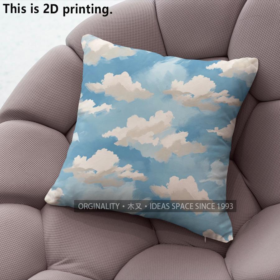 Sky Cloud Print Throw Pillow Covers Pattern Cushion Cover Suitable For Sofa Bedroom Car Pillow Cover