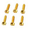 6PCS Guitar Hex Head Screws Double Tremolo Bridge Saddle String Locking Screw with Taper Tip Gold