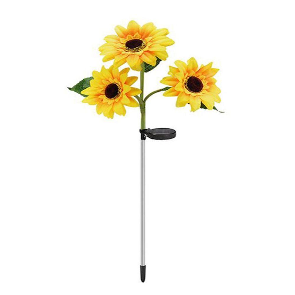 1/3 Head LED Solar Sunflower Lights Artificial Landscape Lamp Night Lights  Garden