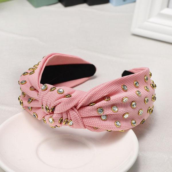 Vintage Thick Fabric With Rhinestone Knotted Hairband Knot Headband Hair Accessories Hair Jewelry