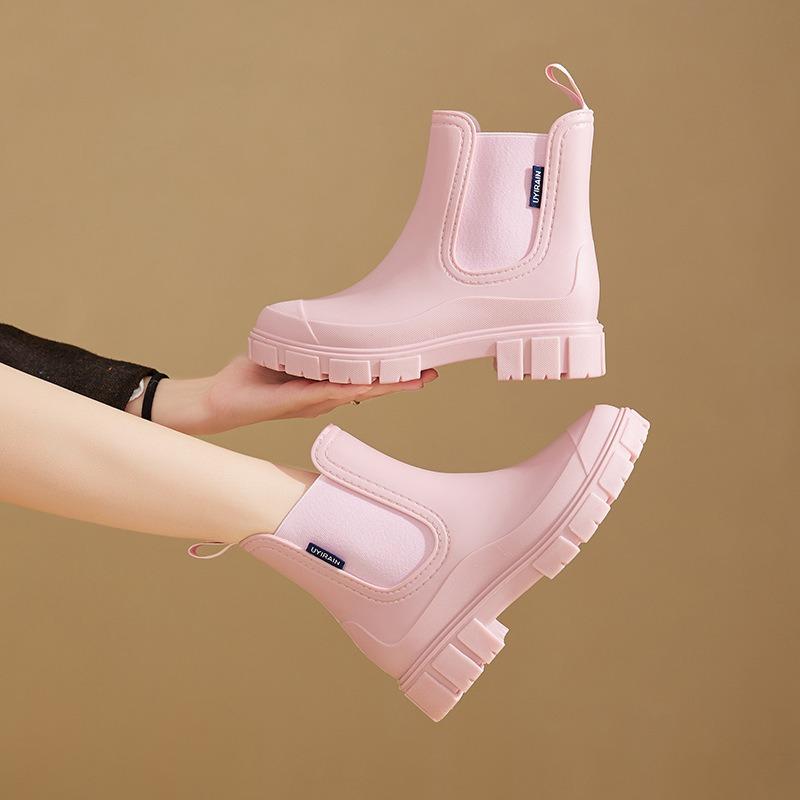 Fashion medium tube rain shoes women's rain boots Martin boots non-slip water boots waterproof shoes adult wading overshoes