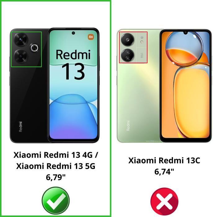 Coque pour Xiaomi Redmi 13 - Phonillico® - Souple - Transparent - 2 Verres Trempé - Résistant aux rayures