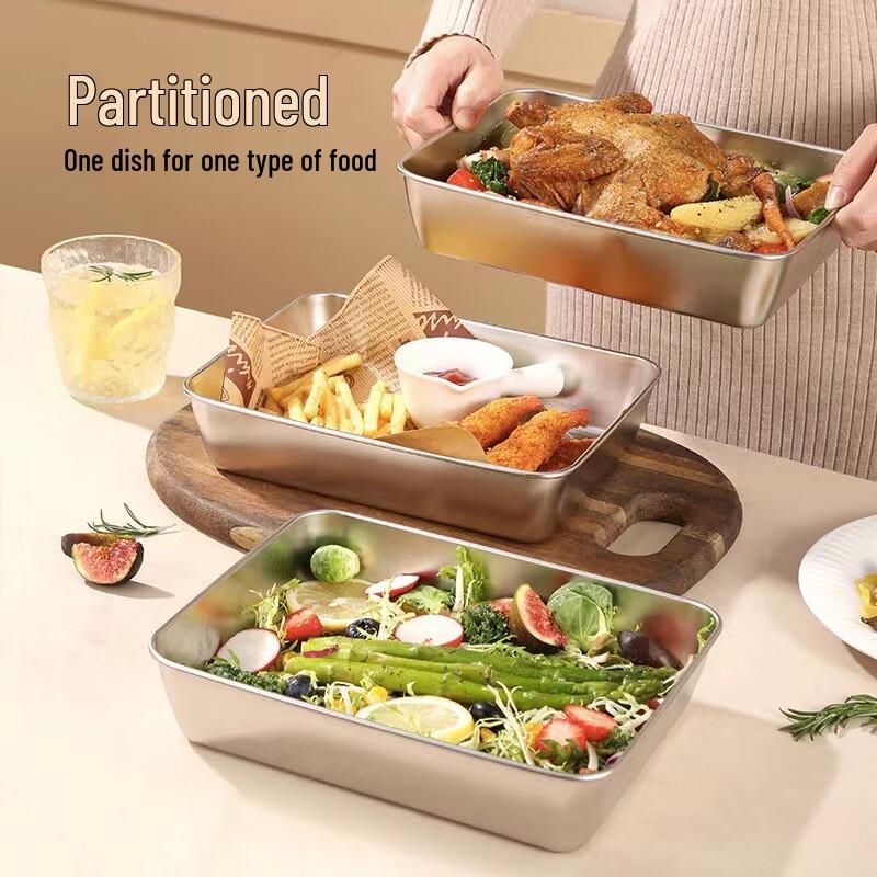 Bingyue Thickened Stainless Steel Multi-purpose Square Dish