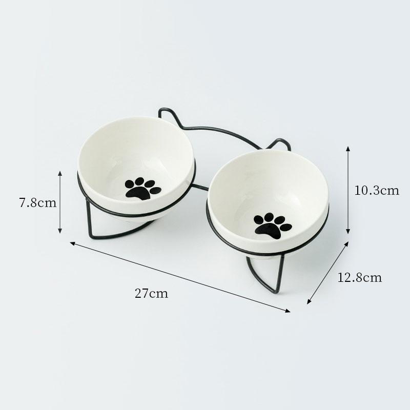 Pet Ceramic Bowl Cat Food Bowl Cervical Protection Pet Supplies Dog Drinking Water Bowl Cat Food Feeding with Raised Stand