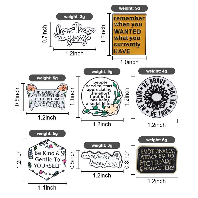 Snarky Motivational Enamel Pins Set Humorous Quote Brooches Self-Love Fandom Lapel Badges Trendy Gift For Friends