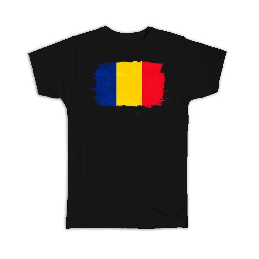 Gift T-Shirt : Romania Distressed Flag Vintage Romanian Expat Country XL