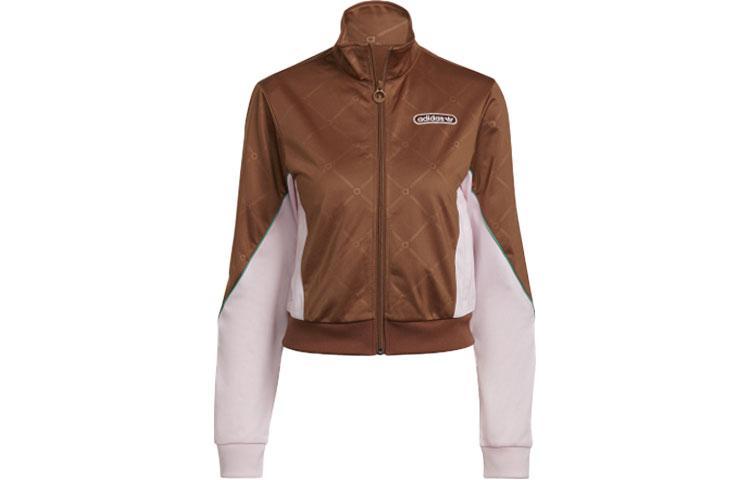 Adidas Originals Cropped Coats Women s Brown Stand Collar Moderate HL0068 30