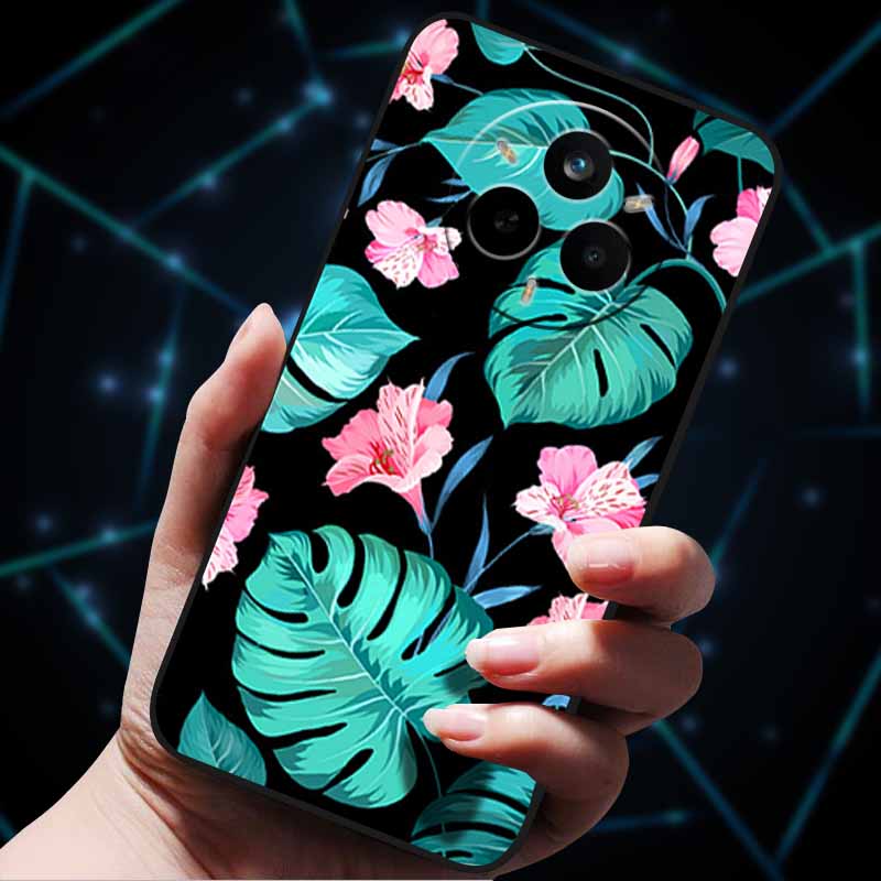 For Realme 14 Pro 5G Case 14Pro+ Soft Silicone Bumper 3D Flowers Emboss Phone Cases for Realme 14 Pro+ Plus Back Covers Shells