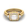 5 MM Cushion Natural Pearl 925 Sterling Silver Gold Vemreil Side Stone Women Wedding Bridal Ring
