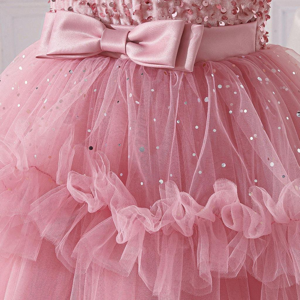 Princess Sequined Tulle Performance Dress for Girls
