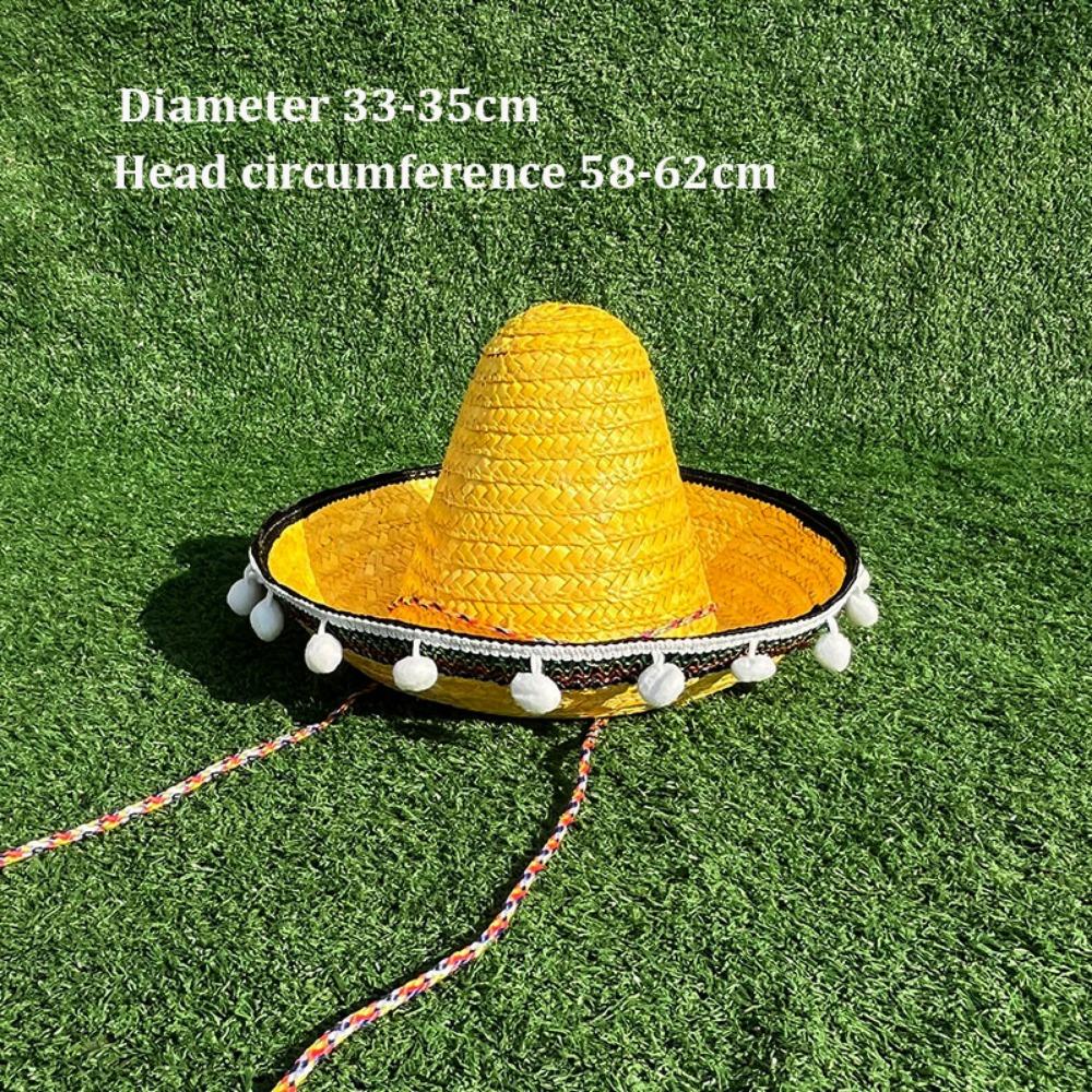Colorful Straw Hats Mexican Style Men Women Summer Hats New Wide Brim Hats  for Halloween Party