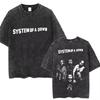 2026 Washed Vintage System of A Down Toxicity Graphic T-shirt Men's Retro Rock Oversized T Shirt Gothic Cotton Oversized T-shirts