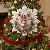 Christmas Ornament Making Kits Faux Pearl Painting Suncatcher Art Kit, Acrylic Snowflake Shape Board Beaded Supplies with Lace Edge, 3D Mixed-Sized