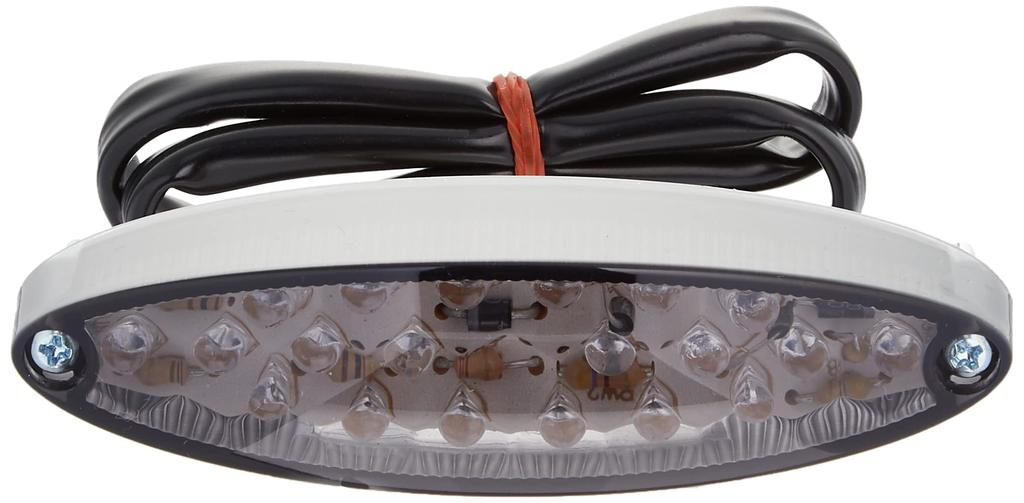 Kijima Motorcycle Parts Slim Cat's Eye Tail Lamp, LED, 108x29mm, Universal, Smoke, 218-3139