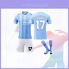 Authentisches Manchester City Heimtrikot Harland 9 De Bruyne 17 Erwachsenen Kinder Set