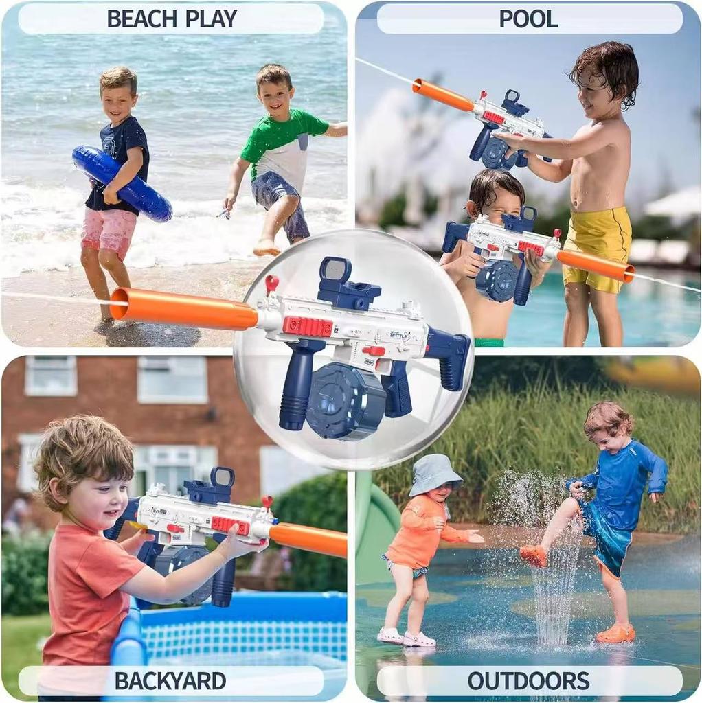 SCAR Electric Water Gun Pistol - Automatic Shooting Game Toy Summer Outdoor Beach Water Fight Toy Gifts
