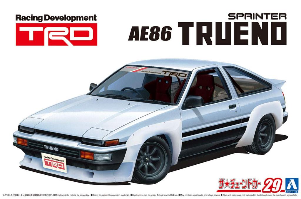 Aoshima Bunka Kyozai Die Tuned Car Serie 29 TRD AE86 Trueno N2 Spezifikation 1985 Plastikmodell 1/24 Nein. (Toyota)