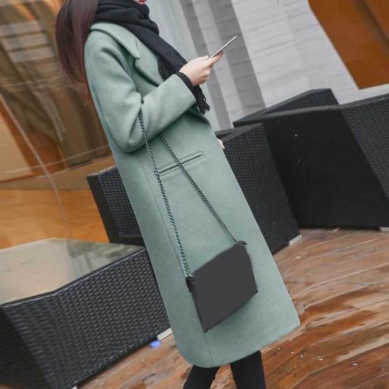 Dámský zimní kabát, midi délka, volný, jednobarevný, kardigan, kapsy, termo, jeden kus