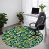 1 Stück Floral gemusterter runder Teppich für Büro, unter Bürostühlen, Schlafzimmer, Wohnzimmer, Heimdekoration, Raumdeko