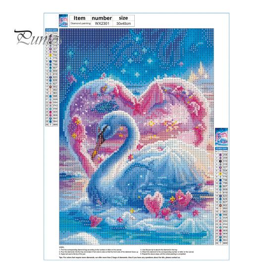 5D Swan Love Diamond Painting Full Drill Resin Mosaic Rhinestone Embroidery Craft Kits for Home Wall Decor Gift