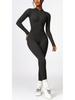 Seamless Long-Sleeve Zip Jumpsuit: Slim-Fit Yoga & Sportswear