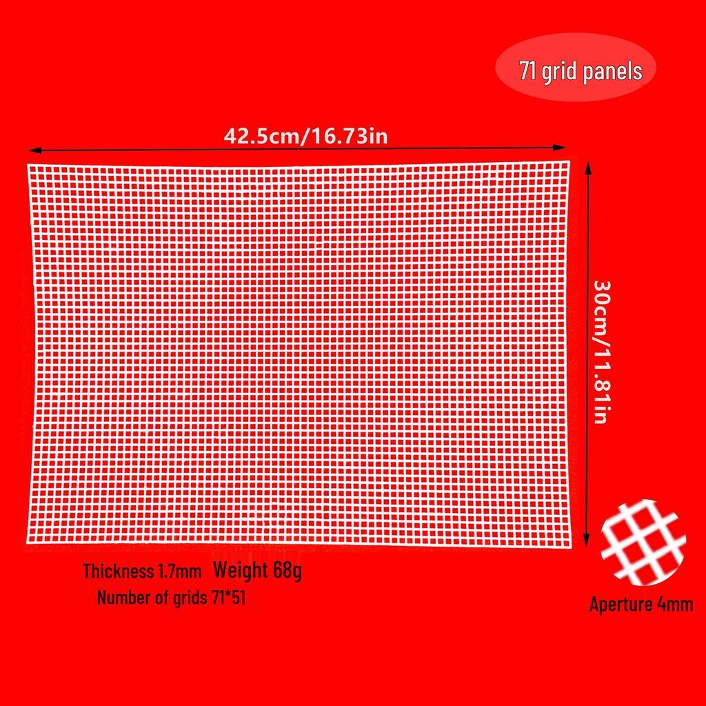 Feuille de Maille en Plastique pour Sacs DIY, Coins Arrondis, Trous Carrés, Diamètre 2,5 mm / 4 mm