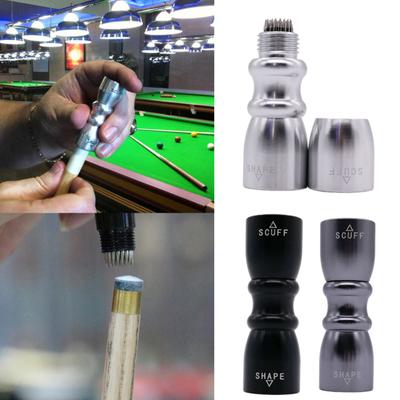 Snooker Pool Cue Tip Tool Aluminum Alloy 3-in-1 Billiard Pool Stick Tip Metal Scuffer Shaper Aerator Repair Tool Pool Cue Accessories